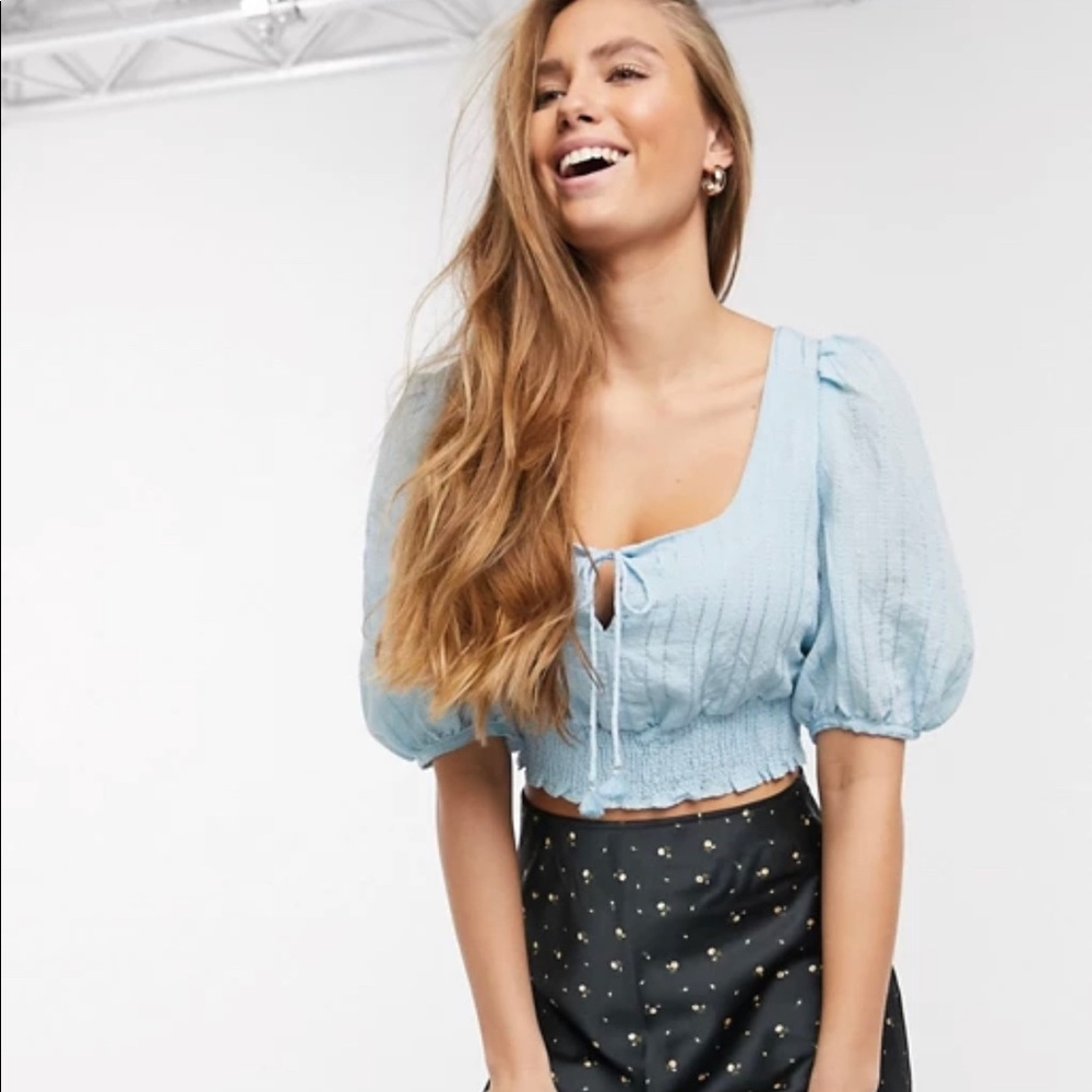 NWT ASOS Skylar Rose Light Blue Crop Top
